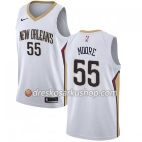 Muški NBA Dres New Orleans Pelicans ETwaun Moore 55 Nike 2017-18 Bijela Swingman
